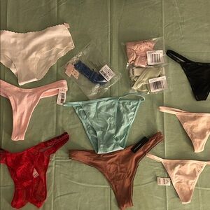 Victorias Secret, Aerie, Lounge,  Bikini & Thong Panty Set - Pastel Mix